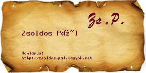 Zsoldos Pál névjegykártya